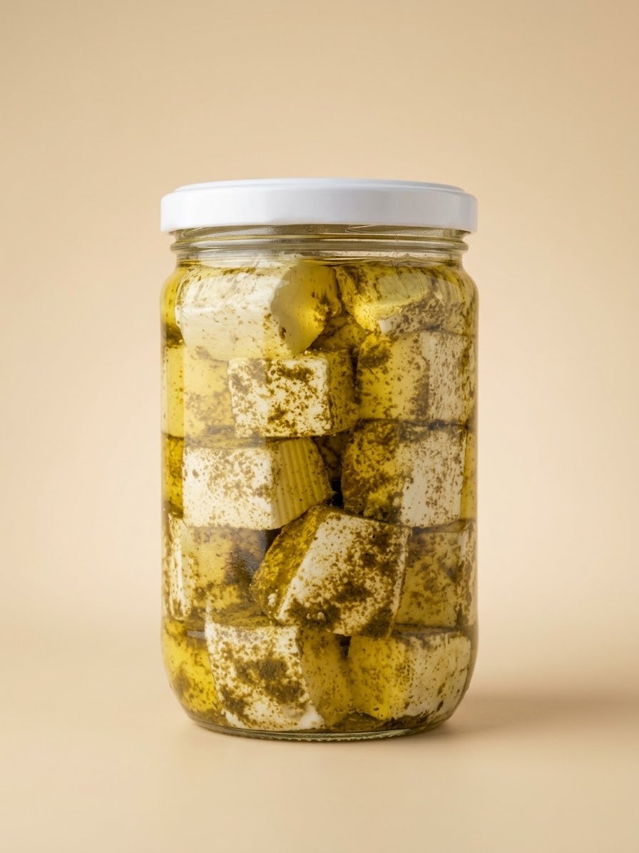 Feta cheese with zaatar - جبنة فيتا بالزعتر