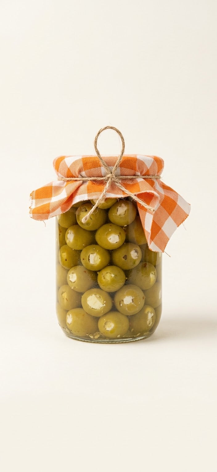 Labneh stuffed olives - زيتون محشي لبنة